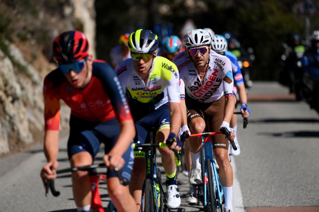 COL DE LA COUILLOLE FRANCE MARCH 11 Lawrence Warbasse of The United States and Ag2R Citroen Team competes during the 81st Paris Nice 2023 Stage 7 a 1429km stage from Nice to La Col de la Couillole 1676m UCIWT ParisNice on March 11 2023 in La Col de la Couillole France Photo by Alex BroadwayGetty Images