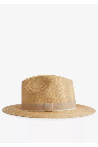 Reiss Gracie ribbon-embellished raffia hat