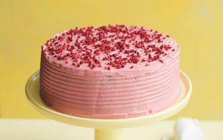 Pink speckled beetroot cake