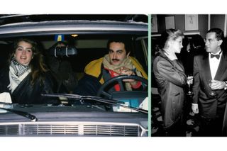 a collage showing Dodi Fayed with Brooke Shields and Julia Roberts