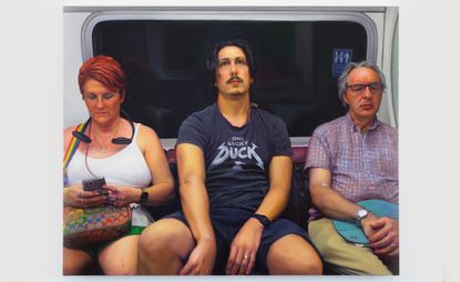 people on the subway, part of Devon Rodriguez ‘Underground’ exhibition New York