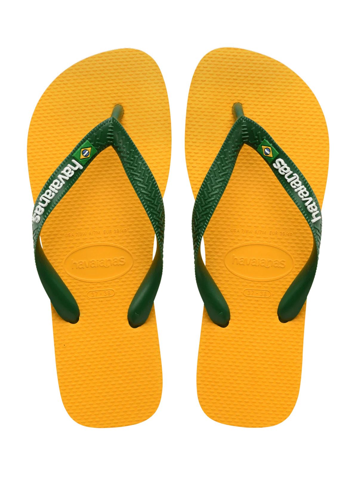 Women's Brazil Logo Flip Flops Yellow Pop / 6