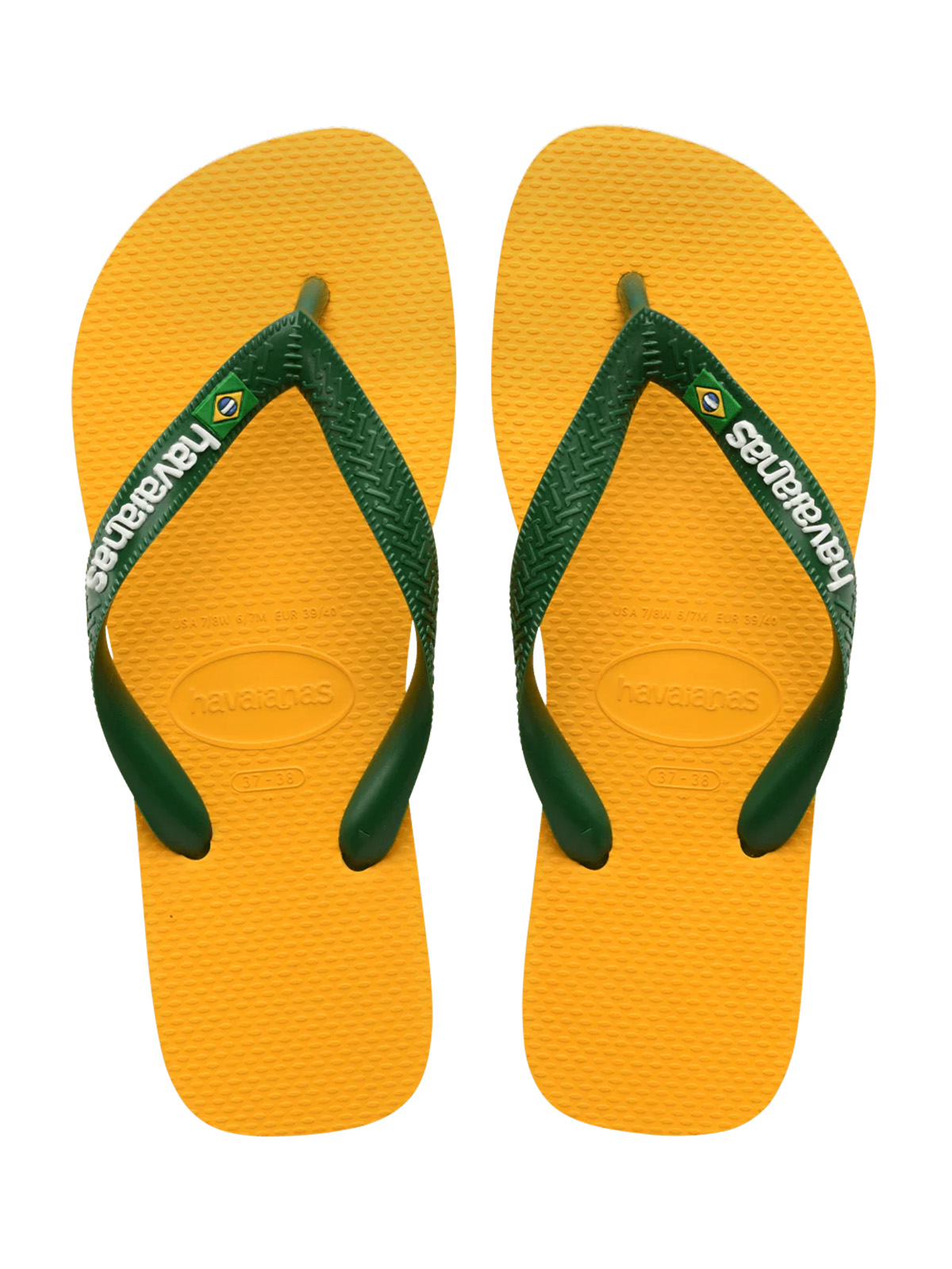 Women's Brazil Logo Flip Flops Yellow Pop / 6