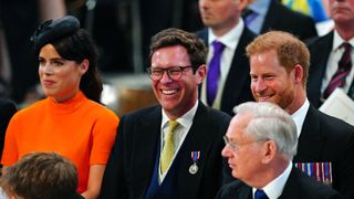 Prince Harry attends Queen Elizabeth II's Platinum Jubilee with Princess Eugenie and Jack Brooksbank in 2022