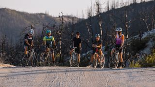 Group of gravel cyclists wearing the Leatt MTB Endurance & Gravel range