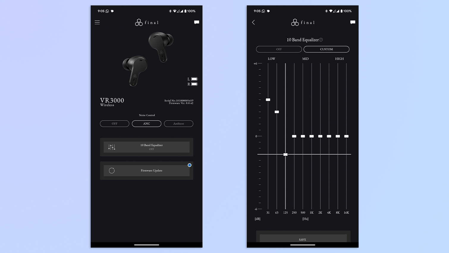Screenshots of the Final Connect app on Google Pixel 7 Pro