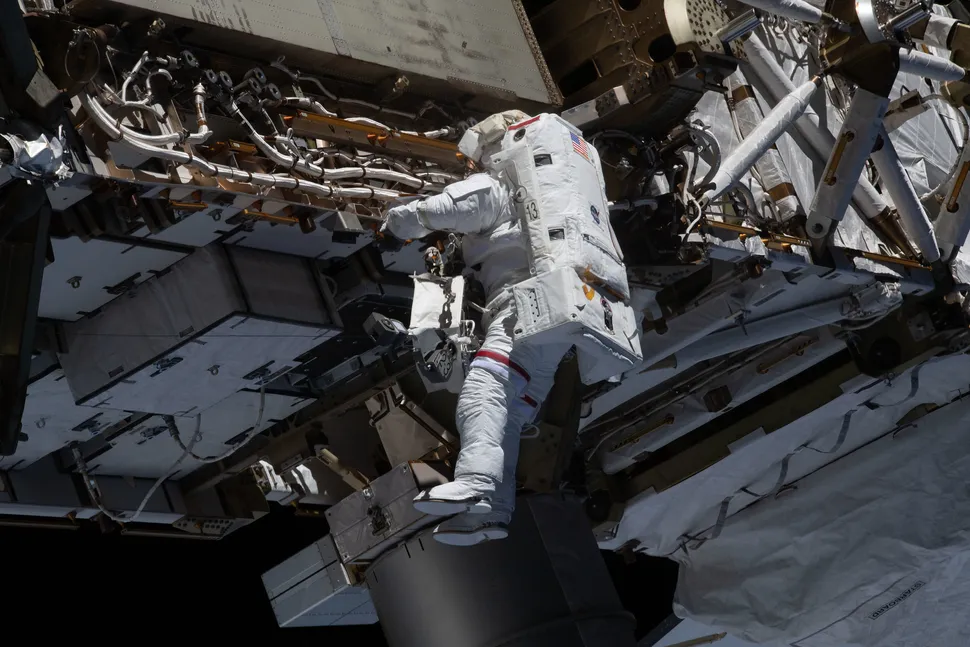 Spacewalking astronauts will install new cameras and wrap up space station power upgrades today. Watch it live!