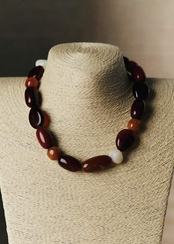 Morgane Necklace - Brown Multi - Resin - S&amp;eacute;zane