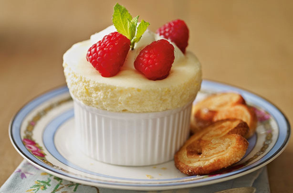 Chilled lemon souffles