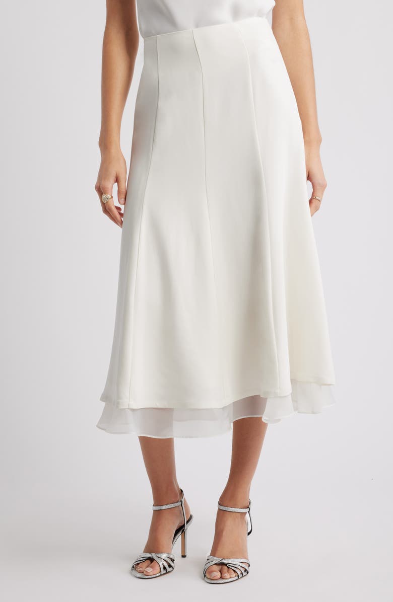 Seamed Layered Midi Skirt