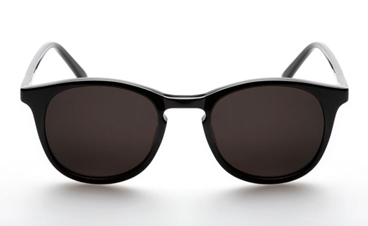 black framed sunglasses