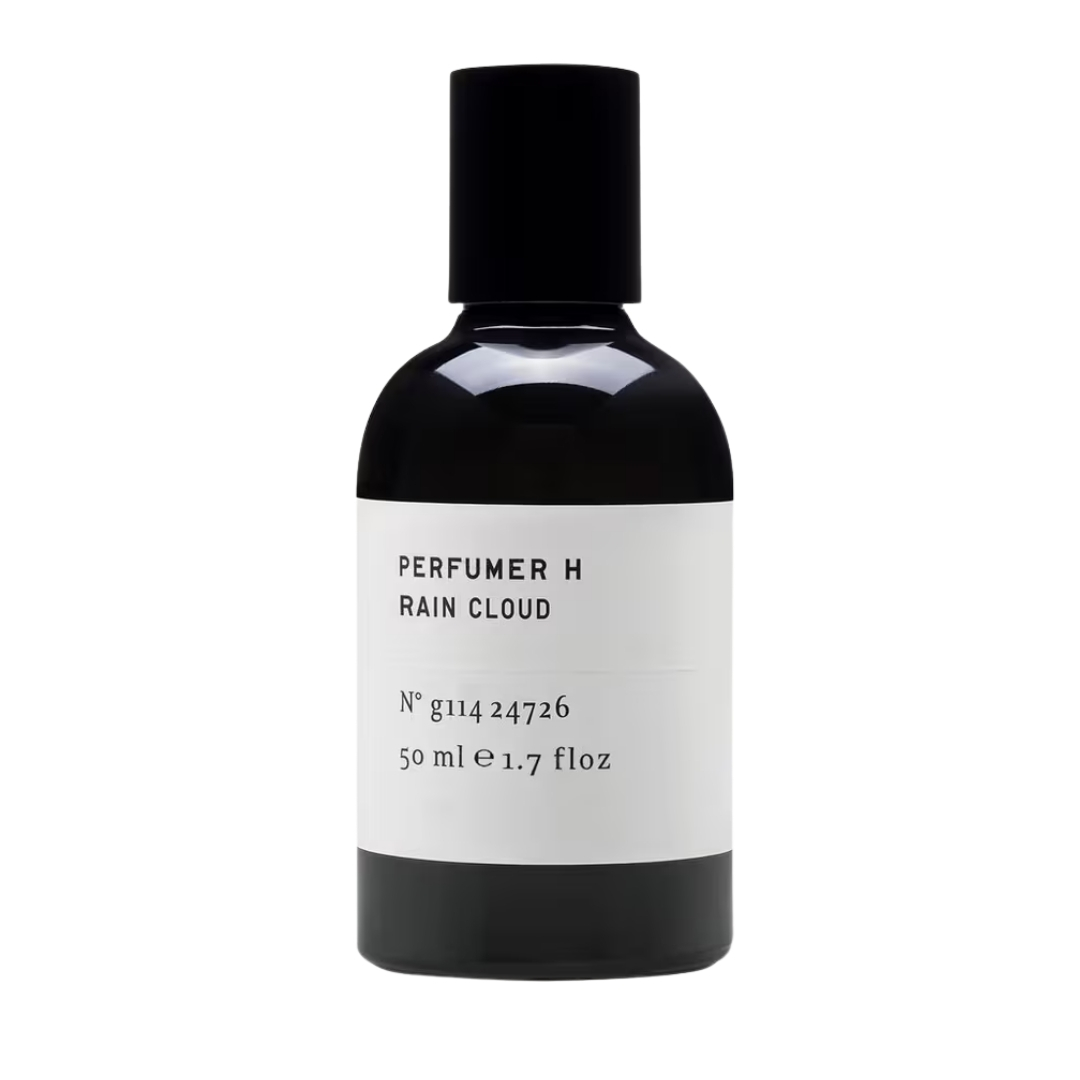 A product shot of the Perfumer H Rain Cloud eau de parfum, on a white background