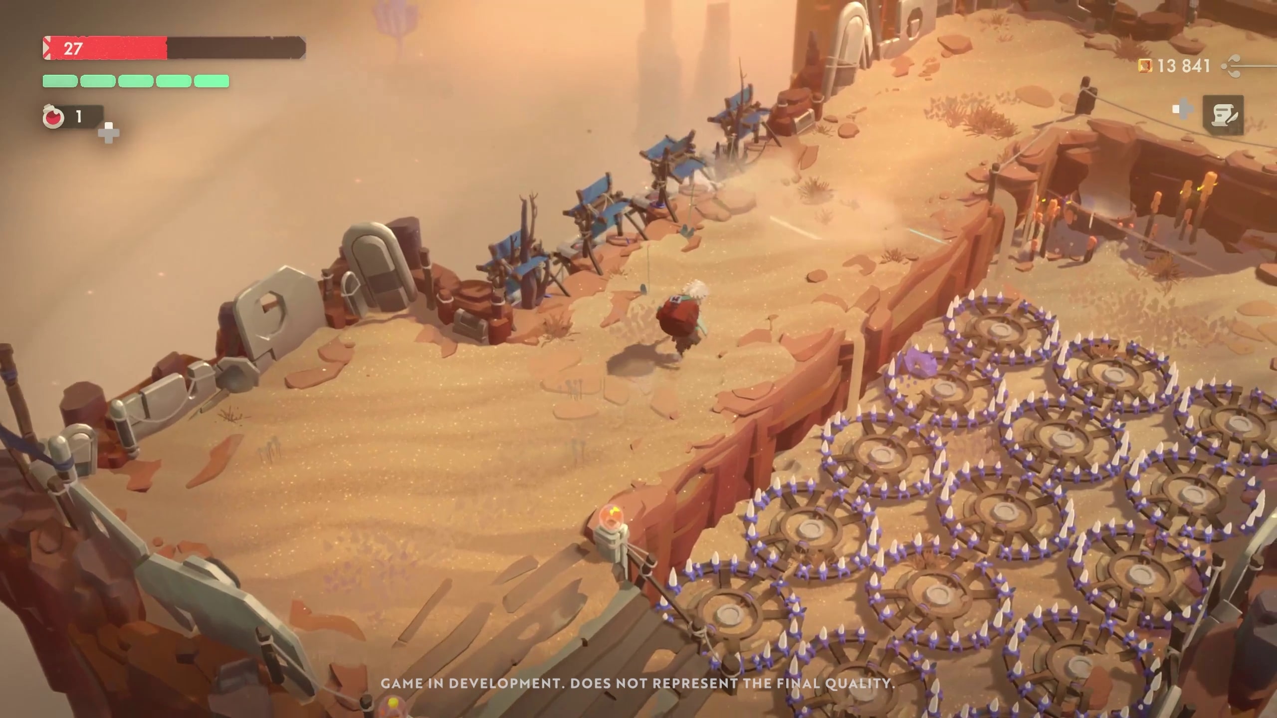 Moonlighter 2 screenshot of a trap-based level.