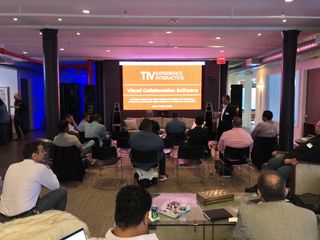 Local integrators and end users gathered at the Leyard and Planar NYC showroom on April 26 to see T1V's software firsthand.
