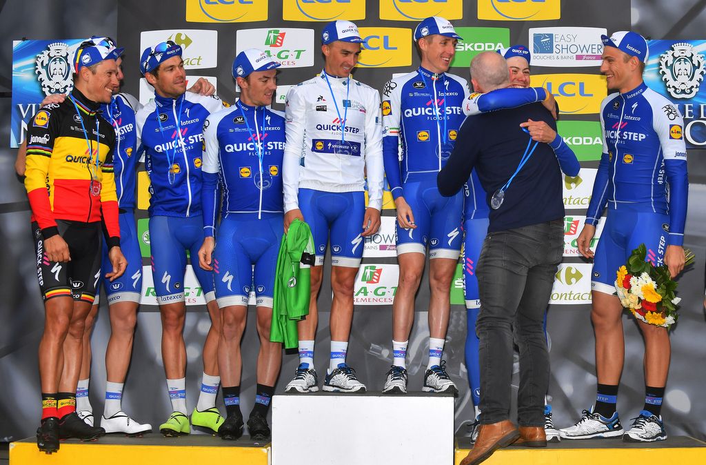 The Quick-Step Floors team were rather happy on the podium