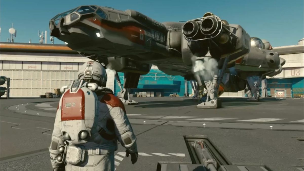 Starfield's shipbuilding tool screens and customisation