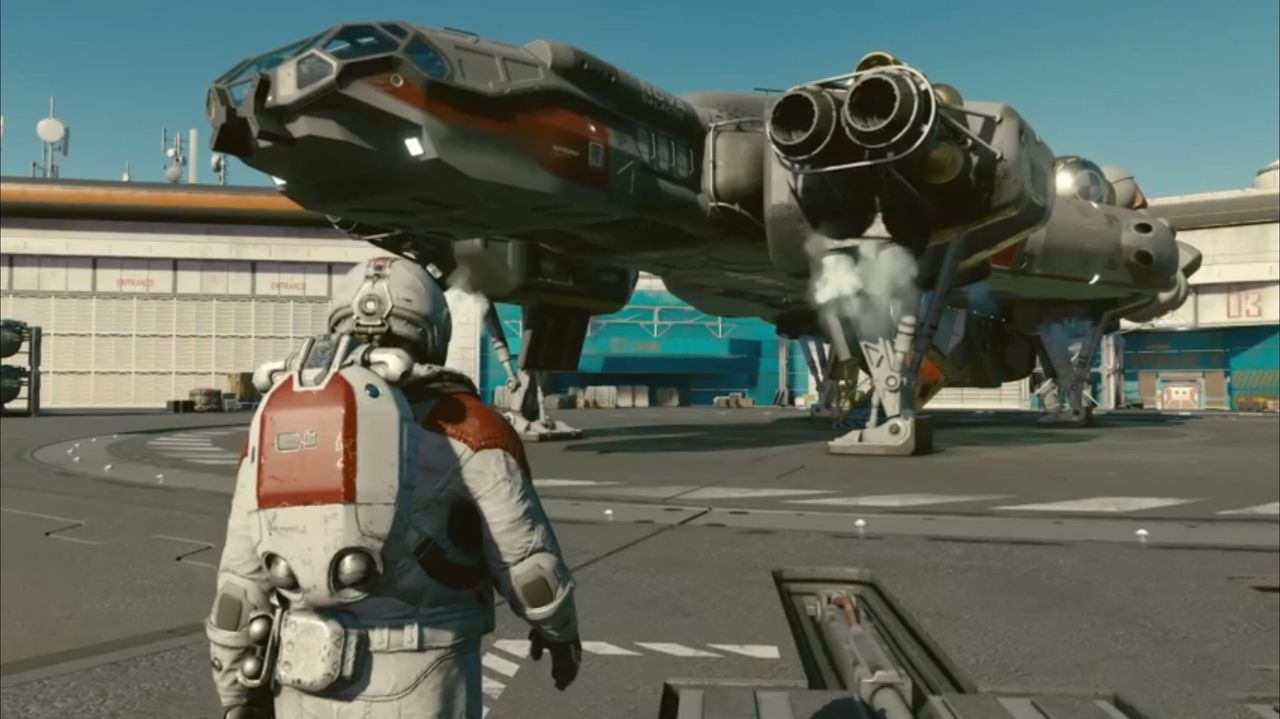 Starfield's shipbuilding tool screens and customisation