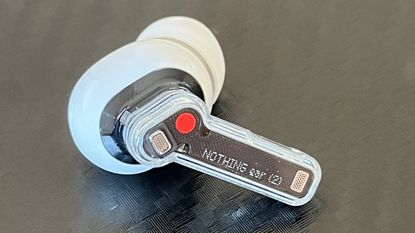 A closeup shot of the Nothing Ear (2) earbud