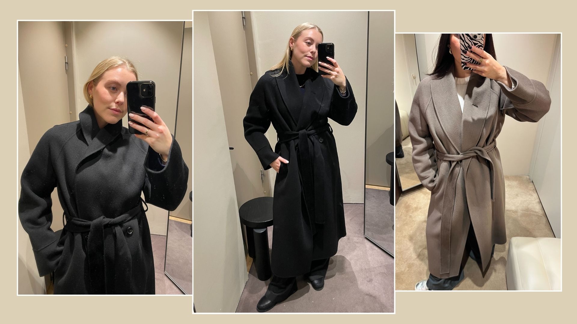 Two women wears the COS wool coat
