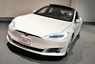 LOS ANGELES, CA - AUGUST 04:A Tesla on display during the 4moms Car Seat launch event at Petersen Automotive Museum on August 4, 2016 in Los Angeles, California.(Photo by Araya Diaz/Getty Ima