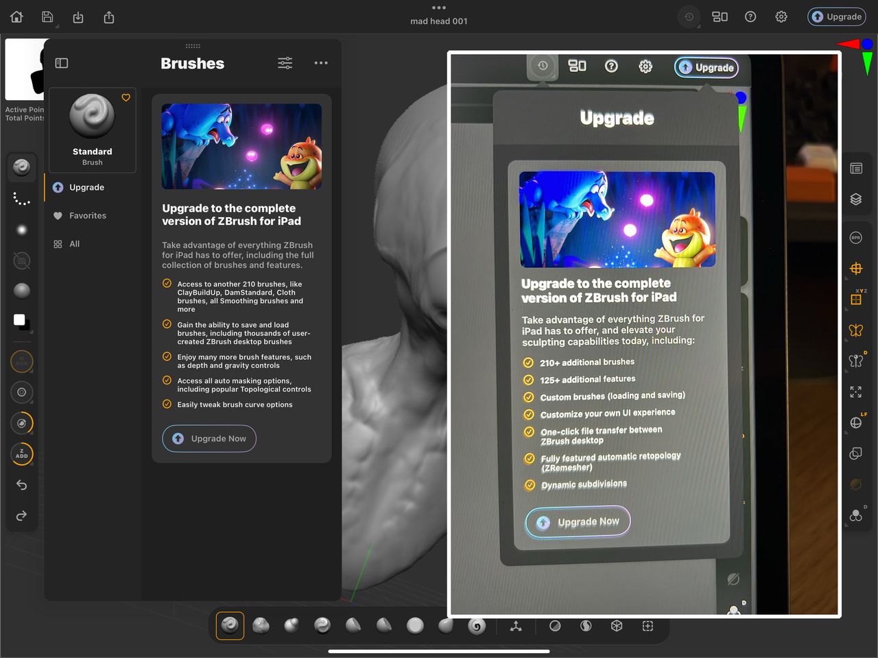 ZBrush for iPad review; a person using a 3D modelling app on an iPad