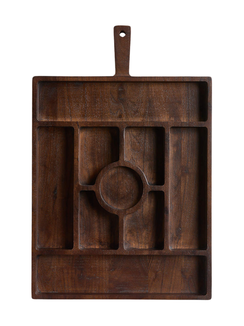 Madeira Walnut Stain Sectioned Server