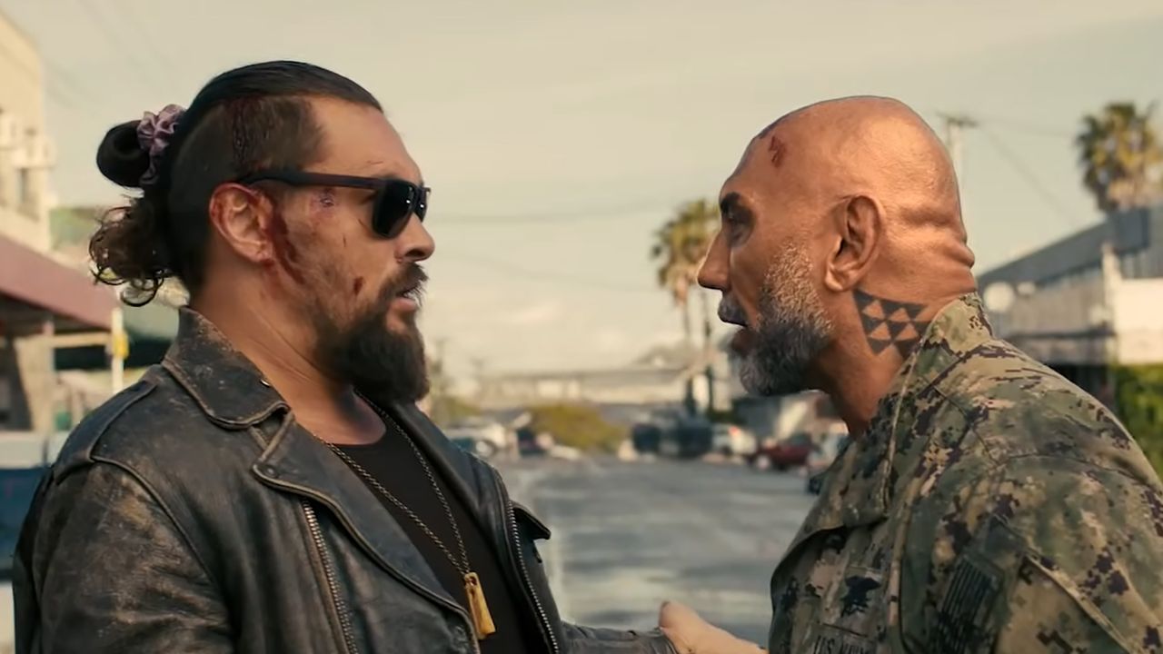 The director of one of DC's most underrated movies is bringing Jason Momoa and Dave Bautista to fight off the Yakuza in this over-the-top trailer