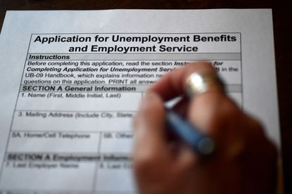 Unemployment benefit application.