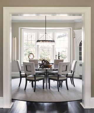 A neutral dining room designed by House of Funk