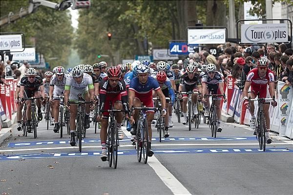 Adam Blythe takes the sprint for 15th over Nacer Bouhanni
