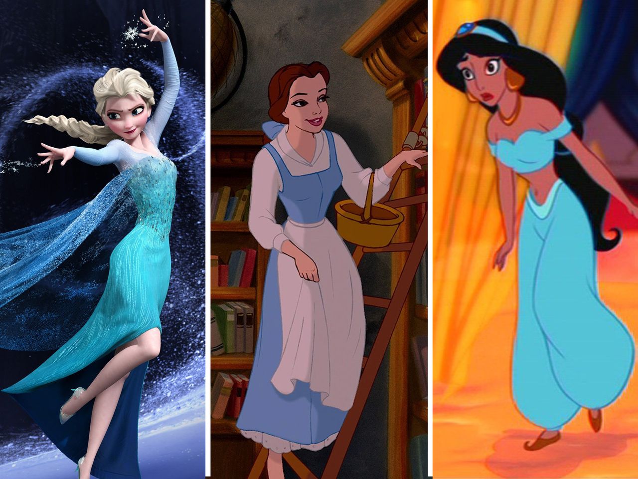 disney princesses wear blue