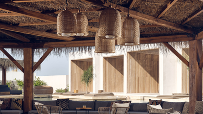 beach bar with shade at OLEA all suite hotel