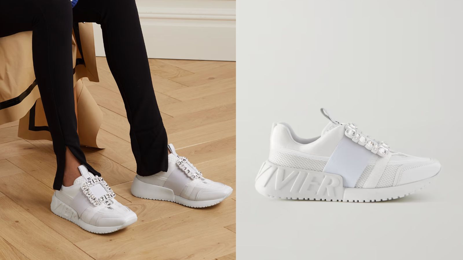 Roger Vivier white trainers at net a porter