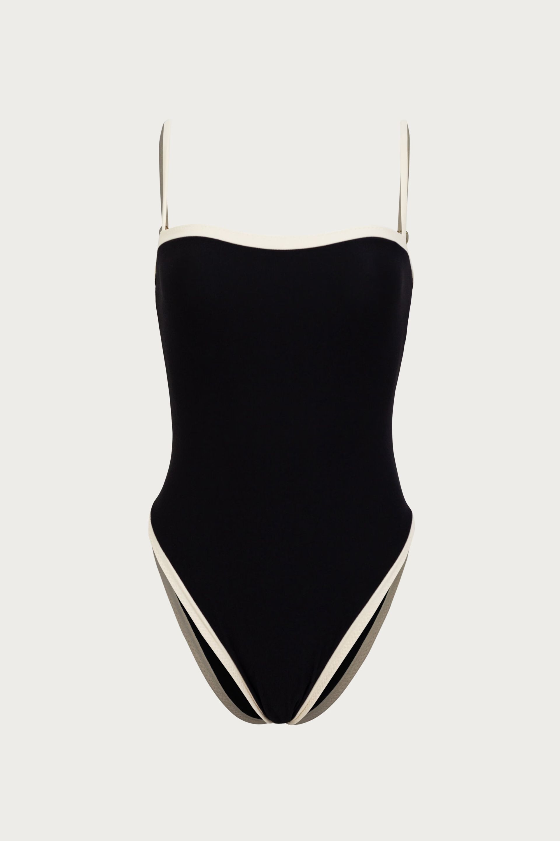 SAME LOS ANGELES, Colorblock One Piece (faux Suede Black/cream)