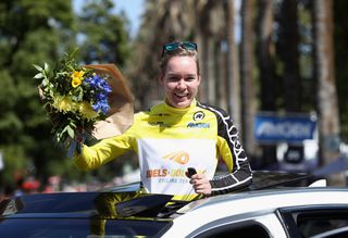 Anna van der Breggen (Boels Dolmans) poses with her prizes