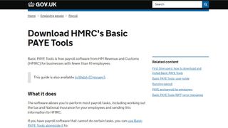 Best payroll software: HMRC Basic PAYE Tools