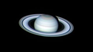 This image of Saturn was taken on 19 March 2005 using a webcam attached to a 10-inch Newtonian telescope.