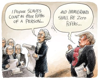 Political cartoon U.S. Trump immigration DACA founding fathers