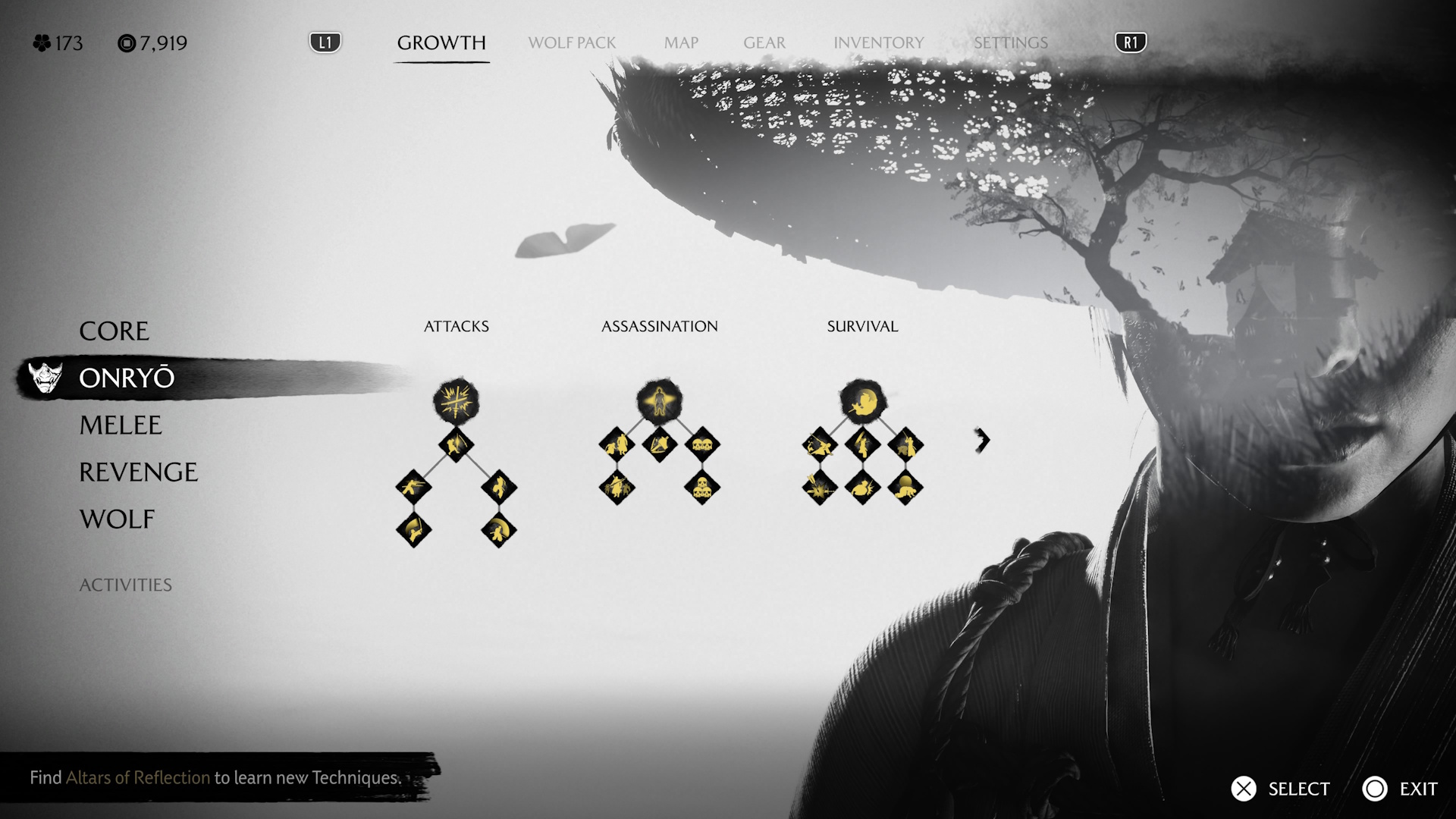 Ghost of Yotei screenshot showcasing Onryo skills