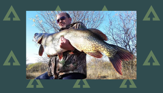 Senior amateur reels in giant Northern Pike from SentryWorld pond