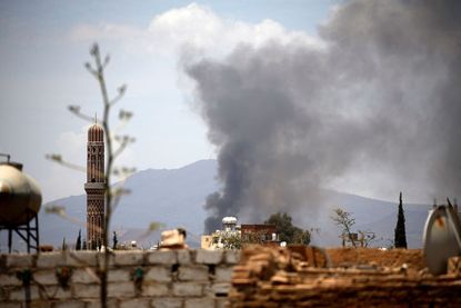 Saudi-led airstrike on Yemen.