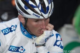 A pensive Mickael Delage (FDJ) before the start.