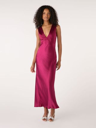 Nova Tie Back Dress in Magenta 4