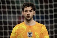 James Trafford representing England against Uruguay