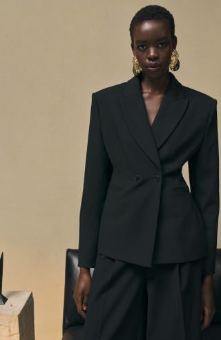 Nordstrom x Harlem Fashion Line, Megan Renee Strukturierter Zweireiher-Blazer