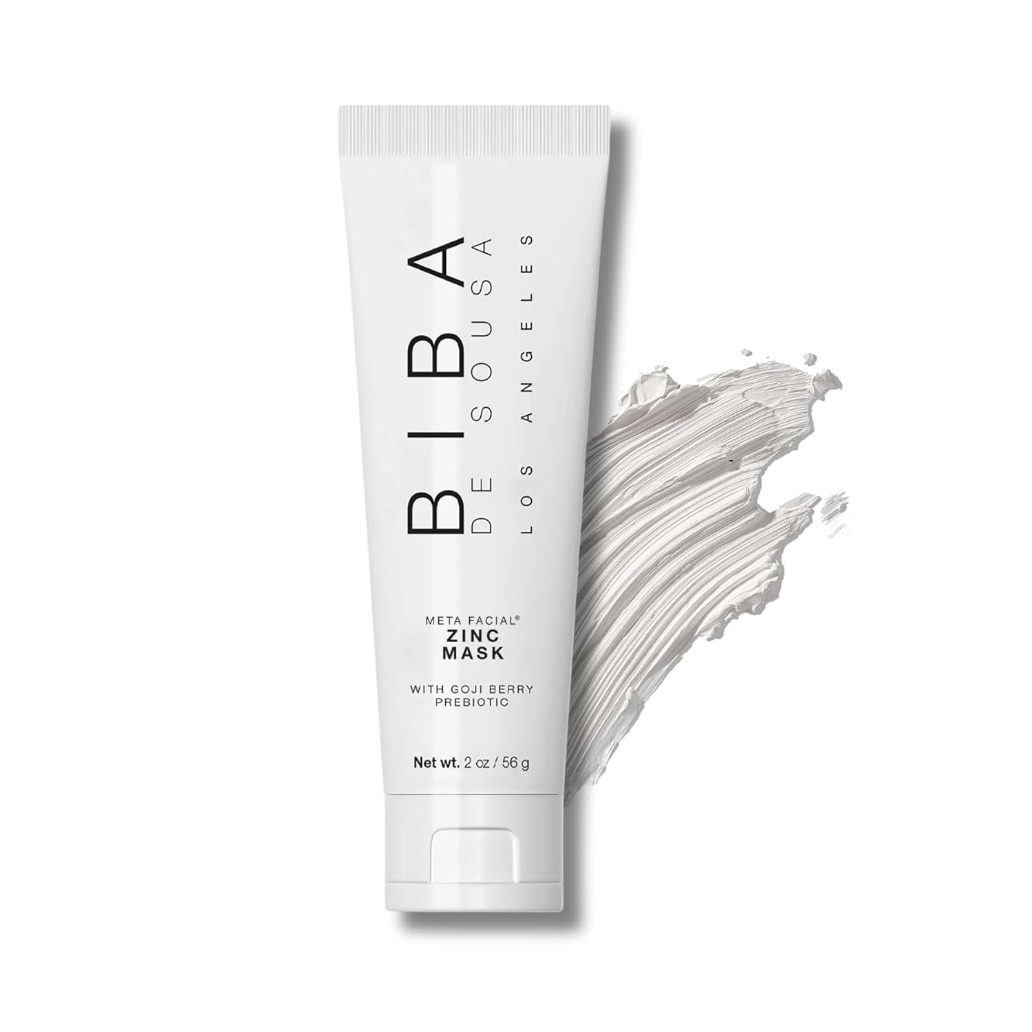 Biba De Sousa the Zinc Mask With Goji Berry Prebiotic - Gentle Pore Purifying Facial Mask - for All Skin Types &amp;amp; Tones - Microbiome Support - Superfruit Blend (2oz)