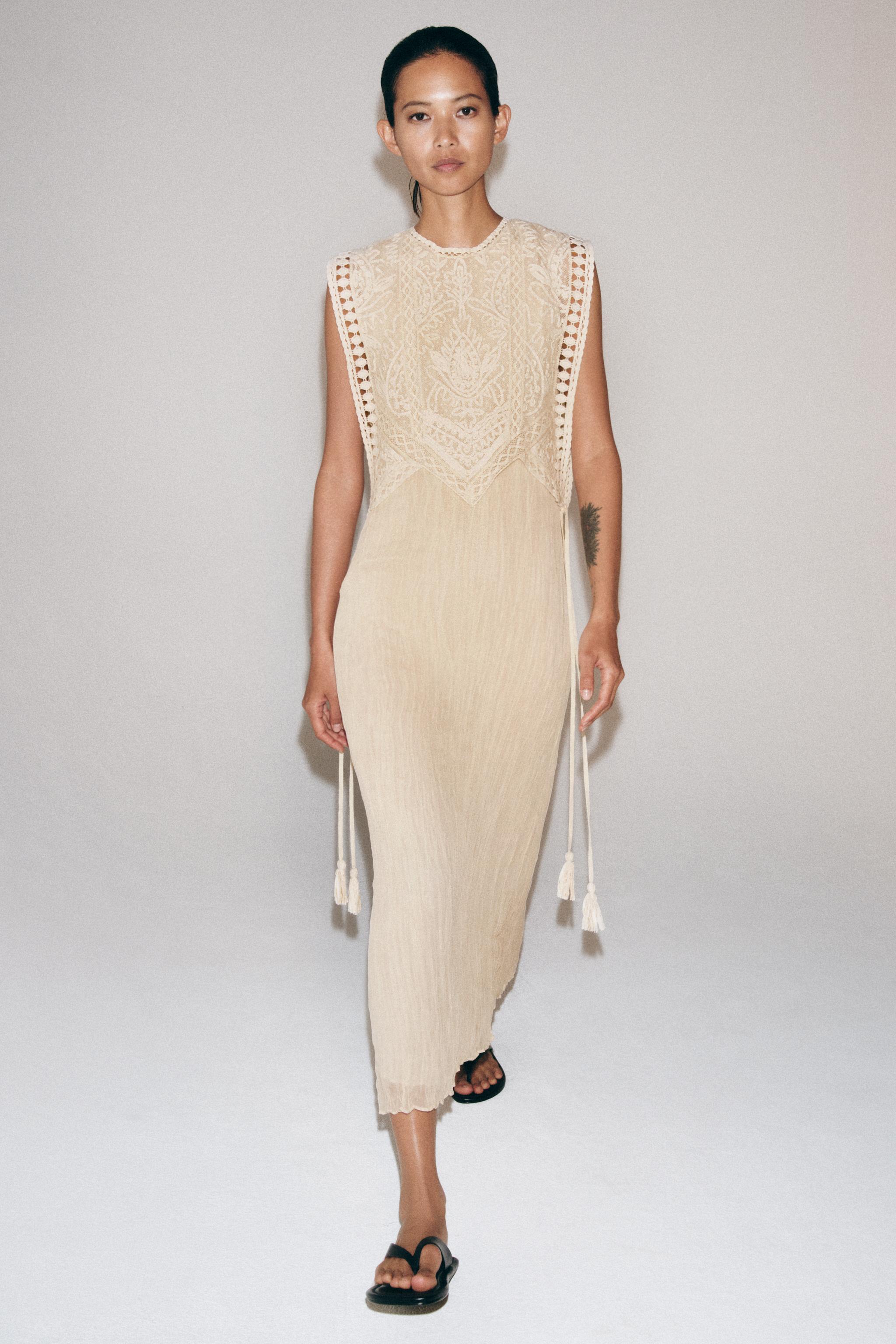 Zw Collection Combined Dress With Detachable Overlay