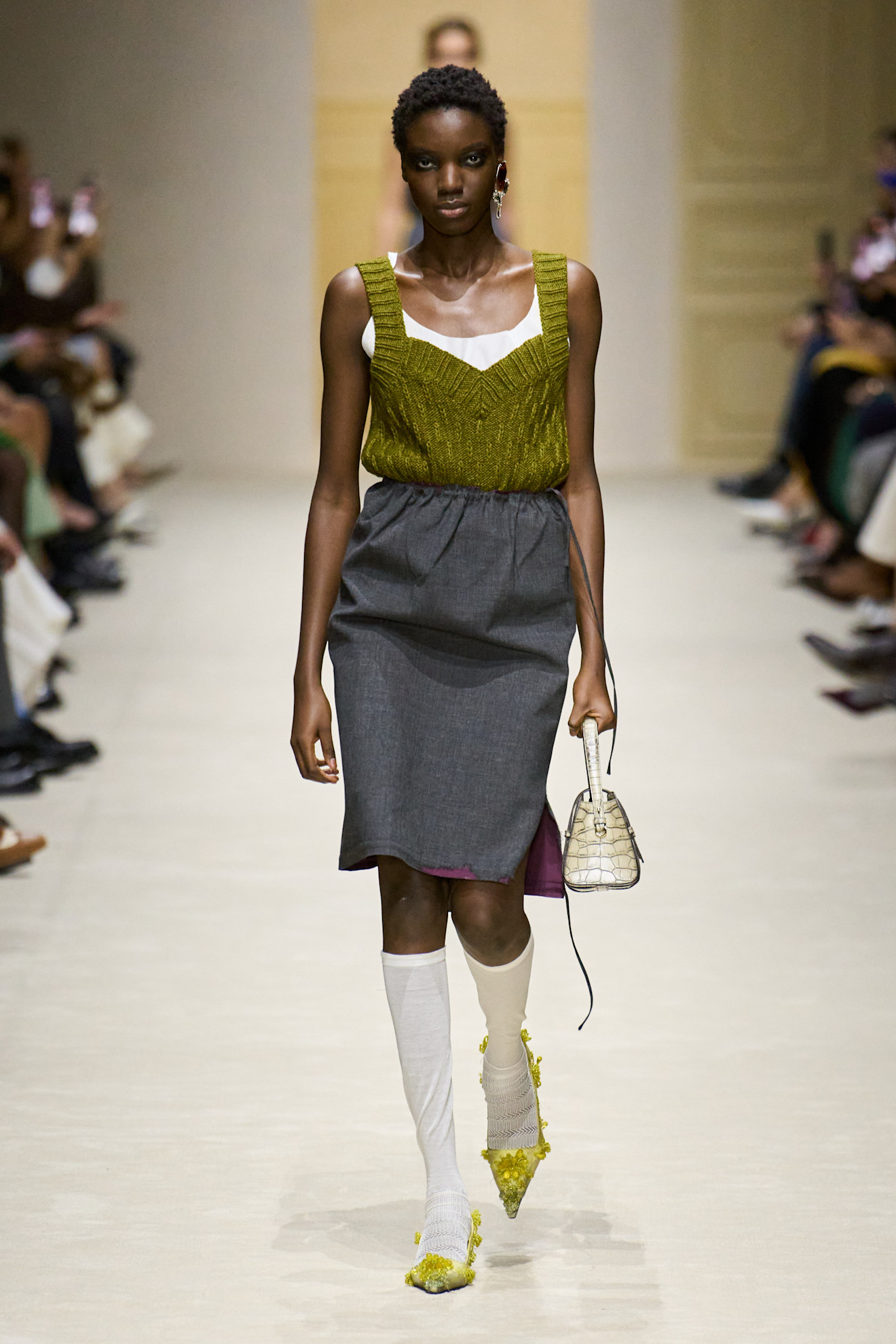 The pencil skirt trend on Prada's Fall 2026 runway