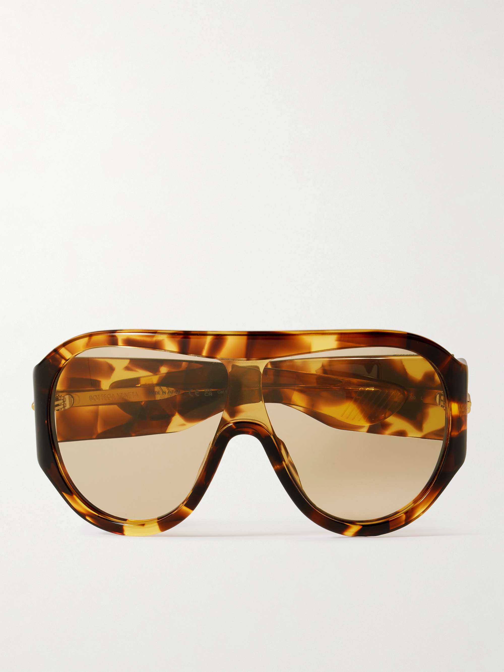 Oversized Aviator-Style Tortoiseshell Acetate Sunglasses