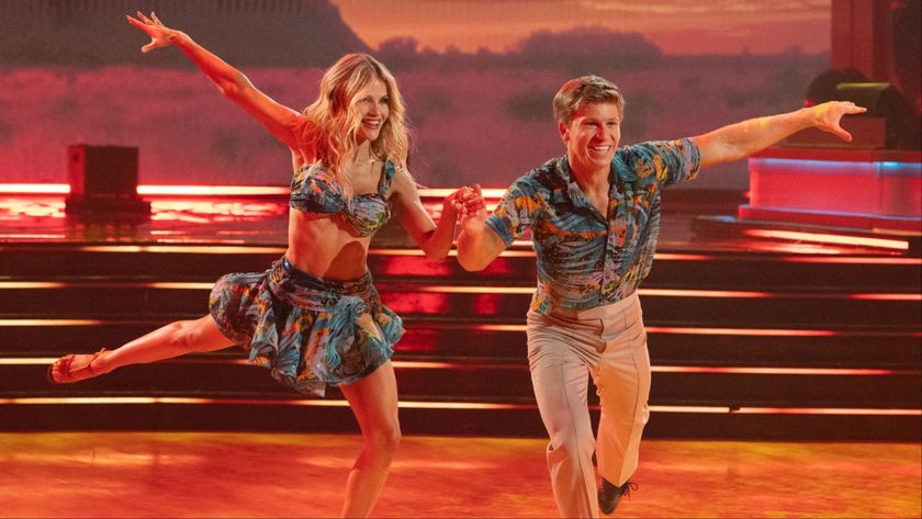 Witney Carson and Robert Irwin dancing during Dancing with the Stars&#039; Season 34 premiere